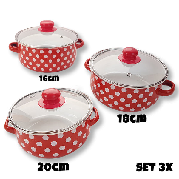 Set of enamelware - 6-piece set Dots 242